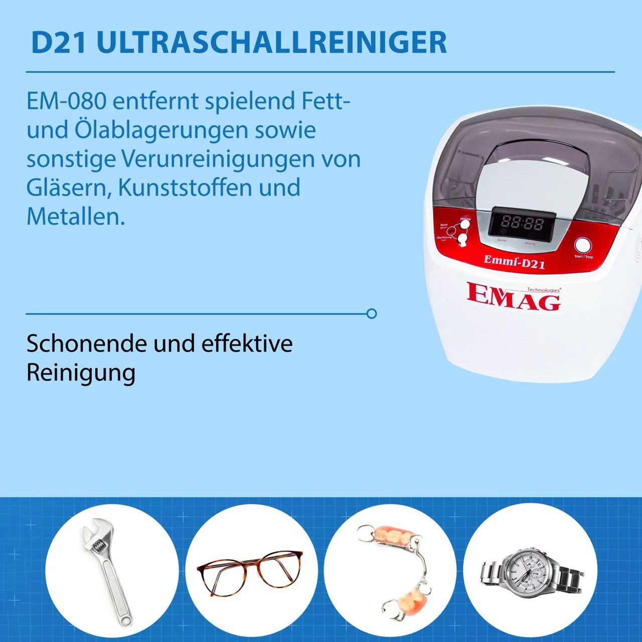 D21 Ultraschallreiniger mit Edelstahlwanne - Image 4